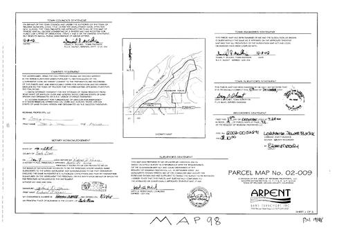 Click to see Parcel Map Book 19, pg. 98 (2002) of Nevada County Recorders Parcel Maps Book 19
