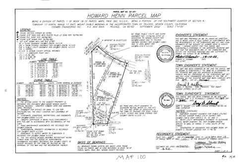 Click to see Parcel Map Book 19, pg. 100 (2002) of Nevada County Recorders Parcel Maps Book 19