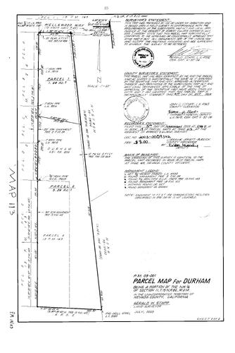 Click to see Parcel Map Book 19, pg. 113 (2003) of Nevada County Recorders Parcel Maps Book 19