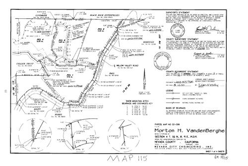 Click to see Parcel Map Book 19, pg. 115 (2003) of Nevada County Recorders Parcel Maps Book 19