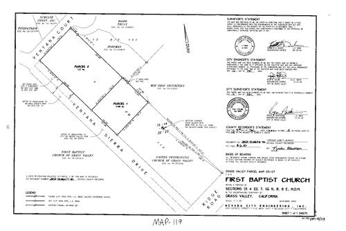 Click to see Parcel Map Book 19, pg. 119 (2003) of Nevada County Recorders Parcel Maps Book 19