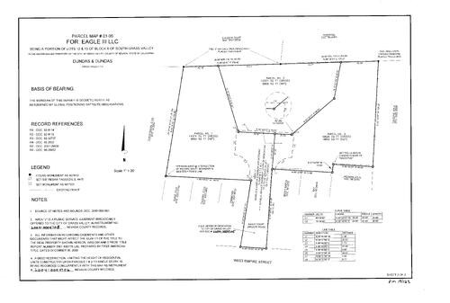 Click to see Parcel Map Book 19, pg. 123 (2004) of Nevada County Recorders Parcel Maps Book 19