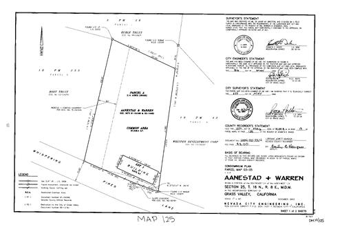 Click to see Parcel Map Book 19, pg. 125 (2004) of Nevada County Recorders Parcel Maps Book 19