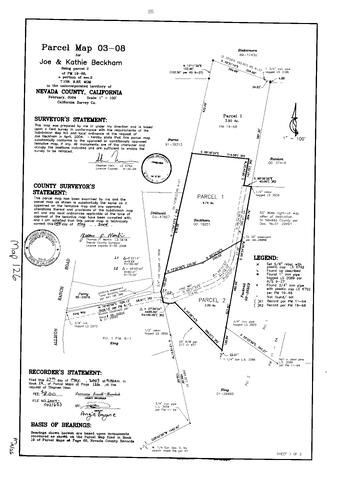 Click to see Parcel Map Book 19, pg. 126 (2004) of Nevada County Recorders Parcel Maps Book 19