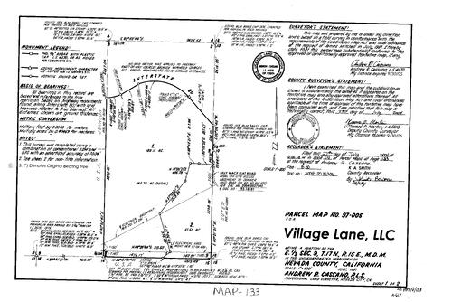 Click to see Parcel Map Book 19, pg. 133 (2004) of Nevada County Recorders Parcel Maps Book 19