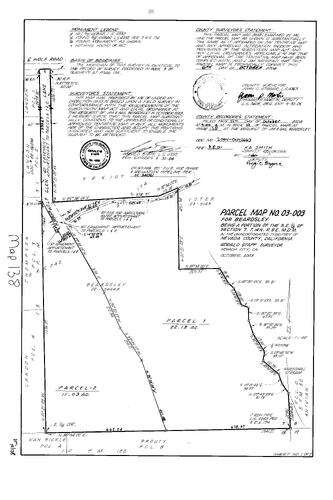Click to see Parcel Map Book 19, pg. 138 (2004) of Nevada County Recorders Parcel Maps Book 19