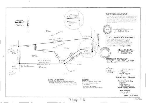 Click to see Parcel Map Book 19, pg. 148 (2005) of Nevada County Recorders Parcel Maps Book 19