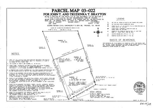 Click to see Parcel Map Book 19, pg. 149 (2005) of Nevada County Recorders Parcel Maps Book 19