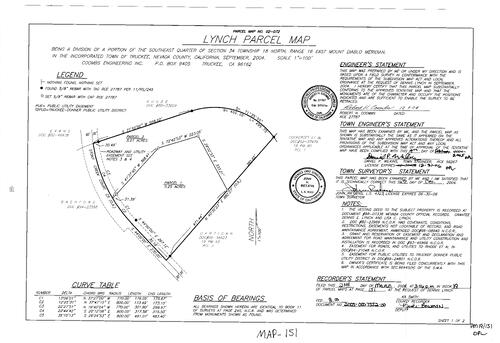 Click to see Parcel Map Book 19, pg. 151 (2005) of Nevada County Recorders Parcel Maps Book 19
