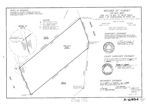 Click to see Parcel Map Book 19, pg. 153 (2005) of Nevada County Recorders Parcel Maps Book 19