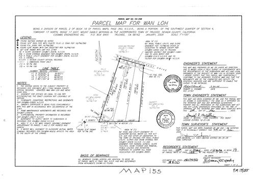 Click to see Parcel Map Book 19, pg. 155 (2005) of Nevada County Recorders Parcel Maps Book 19