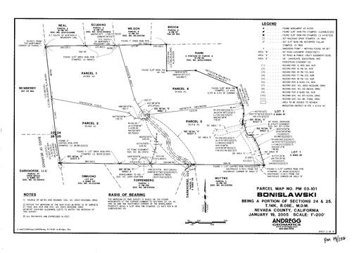 Click to see Parcel Map Book 19, pg. 156 (2005) of Nevada County Recorders Parcel Maps Book 19