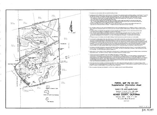 Click to see Parcel Map Book 19, pg. 157 (2005) of Nevada County Recorders Parcel Maps Book 19