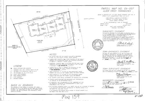 Click to see Parcel Map Book 19, pg. 159 (2005) of Nevada County Recorders Parcel Maps Book 19