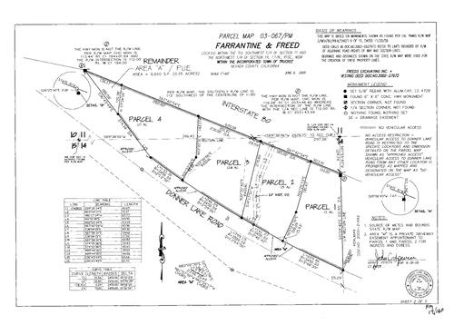 Click to see Parcel Map Book 19, pg. 160 (2005) of Nevada County Recorders Parcel Maps Book 19