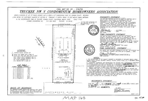 Click to see Parcel Map Book 19, pg. 165 (2005) of Nevada County Recorders Parcel Maps Book 19