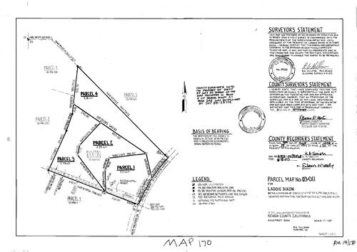 Click to see Parcel Map Book 19, pg. 170 (2005) of Nevada County Recorders Parcel Maps Book 19