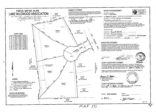 Click to see Parcel Map Book 19, pg. 171 (2005) of Nevada County Recorders Parcel Maps Book 19