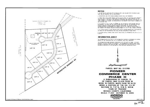 Click to see Parcel Map Book 19, pg. 175 (2005) of Nevada County Recorders Parcel Maps Book 19