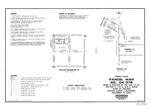 Click to see Parcel Map Book 19, pg. 182 (2005) of Nevada County Recorders Parcel Maps Book 19