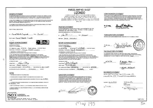 Click to see Parcel Map Book 19, pg. 195 (2006) of Nevada County Recorders Parcel Maps Book 19