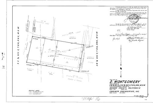Click to see Parcel Map Book 2, pg. 16 (1971) of Nevada County Recorders Parcel Maps Book 2