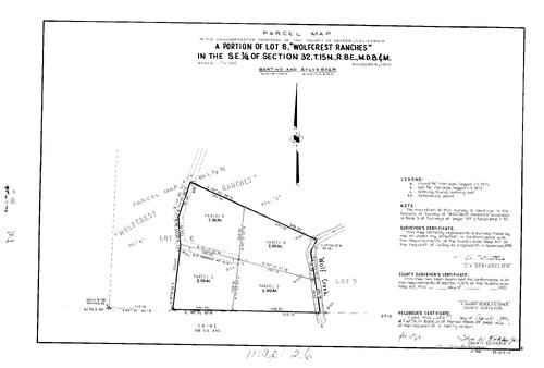 Click to see Parcel Map Book 2, pg. 26 (1971) of Nevada County Recorders Parcel Maps Book 2