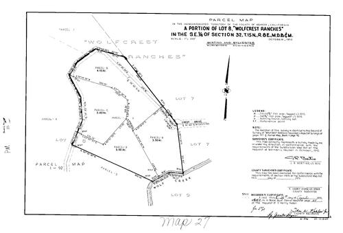 Click to see Parcel Map Book 2, pg. 27 (1971) of Nevada County Recorders Parcel Maps Book 2