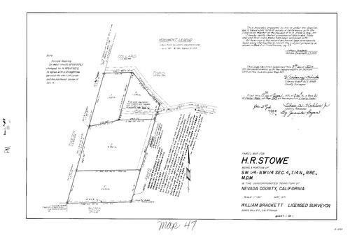 Click to see Parcel Map Book 2, pg. 47 (1971) of Nevada County Recorders Parcel Maps Book 2