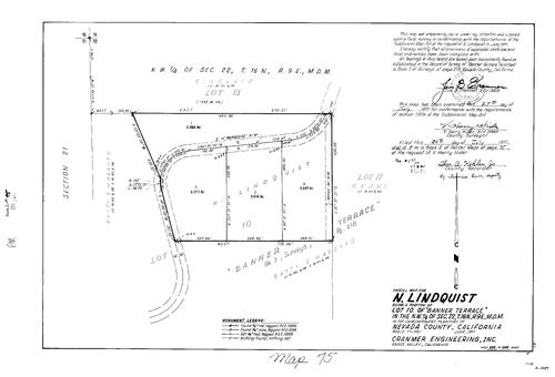 Click to see Parcel Map Book 2, pg. 75 (1971) of Nevada County Recorders Parcel Maps Book 2