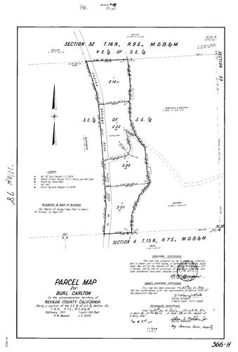 Click to see Parcel Map Book 2, pg. 78 (1971) of Nevada County Recorders Parcel Maps Book 2
