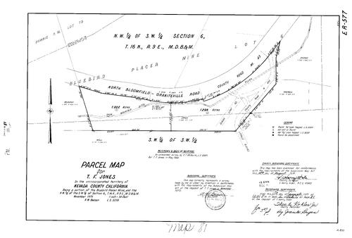 Click to see Parcel Map Book 2, pg. 81 (1971) of Nevada County Recorders Parcel Maps Book 2