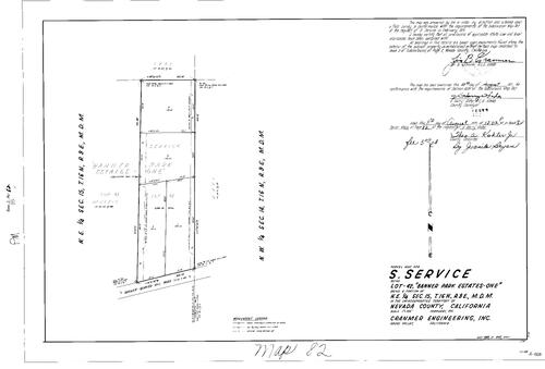 Click to see Parcel Map Book 2, pg. 82 (1971) of Nevada County Recorders Parcel Maps Book 2