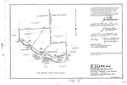 Click to see Parcel Map Book 2, pg. 85 (1971) of Nevada County Recorders Parcel Maps Book 2