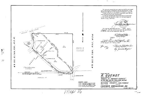 Click to see Parcel Map Book 2, pg. 86 (1971) of Nevada County Recorders Parcel Maps Book 2