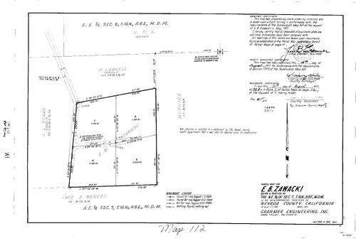 Click to see Parcel Map Book 2, pg. 112 (1971) of Nevada County Recorders Parcel Maps Book 2