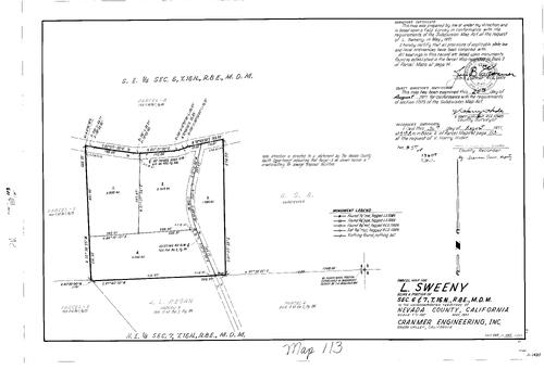 Click to see Parcel Map Book 2, pg. 113 (1971) of Nevada County Recorders Parcel Maps Book 2