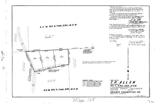 Click to see Parcel Map Book 2, pg. 115 (1971) of Nevada County Recorders Parcel Maps Book 2