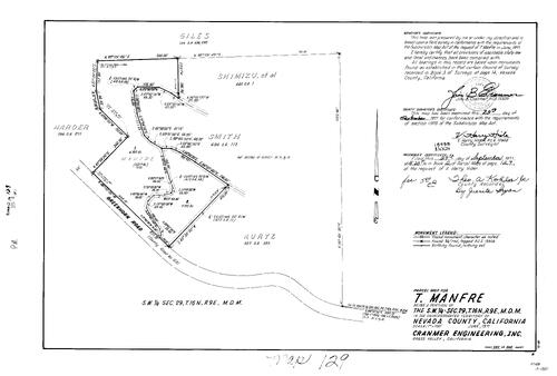 Click to see Parcel Map Book 2, pg. 129 (1971) of Nevada County Recorders Parcel Maps Book 2