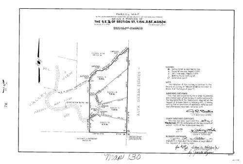 Click to see Parcel Map Book 2, pg. 130 (1971) of Nevada County Recorders Parcel Maps Book 2