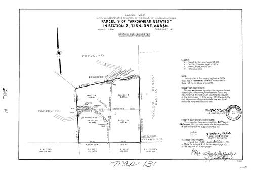 Click to see Parcel Map Book 2, pg. 131 (1971) of Nevada County Recorders Parcel Maps Book 2