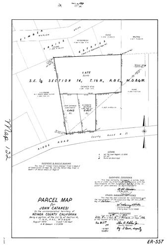 Click to see Parcel Map Book 2, pg. 132 (1971) of Nevada County Recorders Parcel Maps Book 2