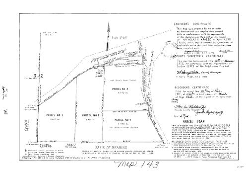 Click to see Parcel Map Book 2, pg. 143 (1971) of Nevada County Recorders Parcel Maps Book 2