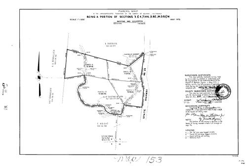 Click to see Parcel Map Book 2, pg. 153 (1971) of Nevada County Recorders Parcel Maps Book 2