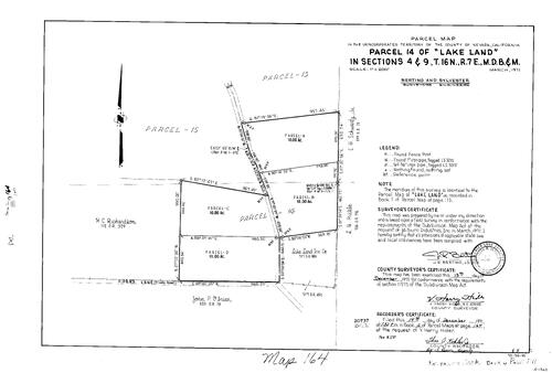 Click to see Parcel Map Book 2, pg. 164 (1971) of Nevada County Recorders Parcel Maps Book 2