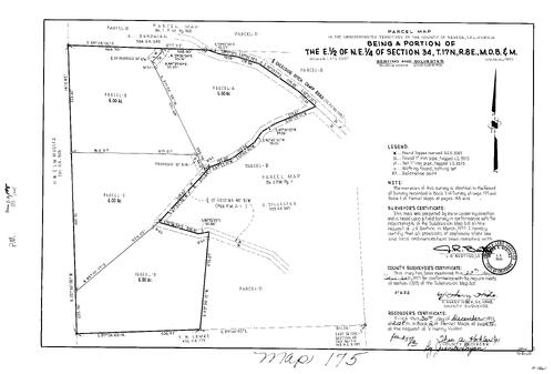 Click to see Parcel Map Book 2, pg. 175 (1971) of Nevada County Recorders Parcel Maps Book 2