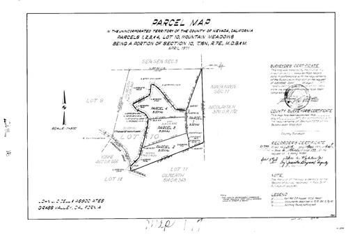Click to see Parcel Map Book 2, pg. 177 (1971) of Nevada County Recorders Parcel Maps Book 2