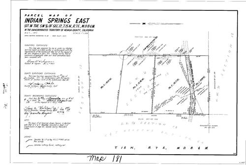 Click to see Parcel Map Book 2, pg. 181 (1971) of Nevada County Recorders Parcel Maps Book 2