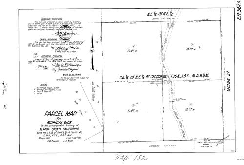 Click to see Parcel Map Book 2, pg. 182 (1972) of Nevada County Recorders Parcel Maps Book 2