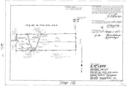 Click to see Parcel Map Book 2, pg. 186 (1972) of Nevada County Recorders Parcel Maps Book 2